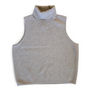 J.Crew 100% Cashmere Sleeveless Turtleneck Sweater Size Medium Beige